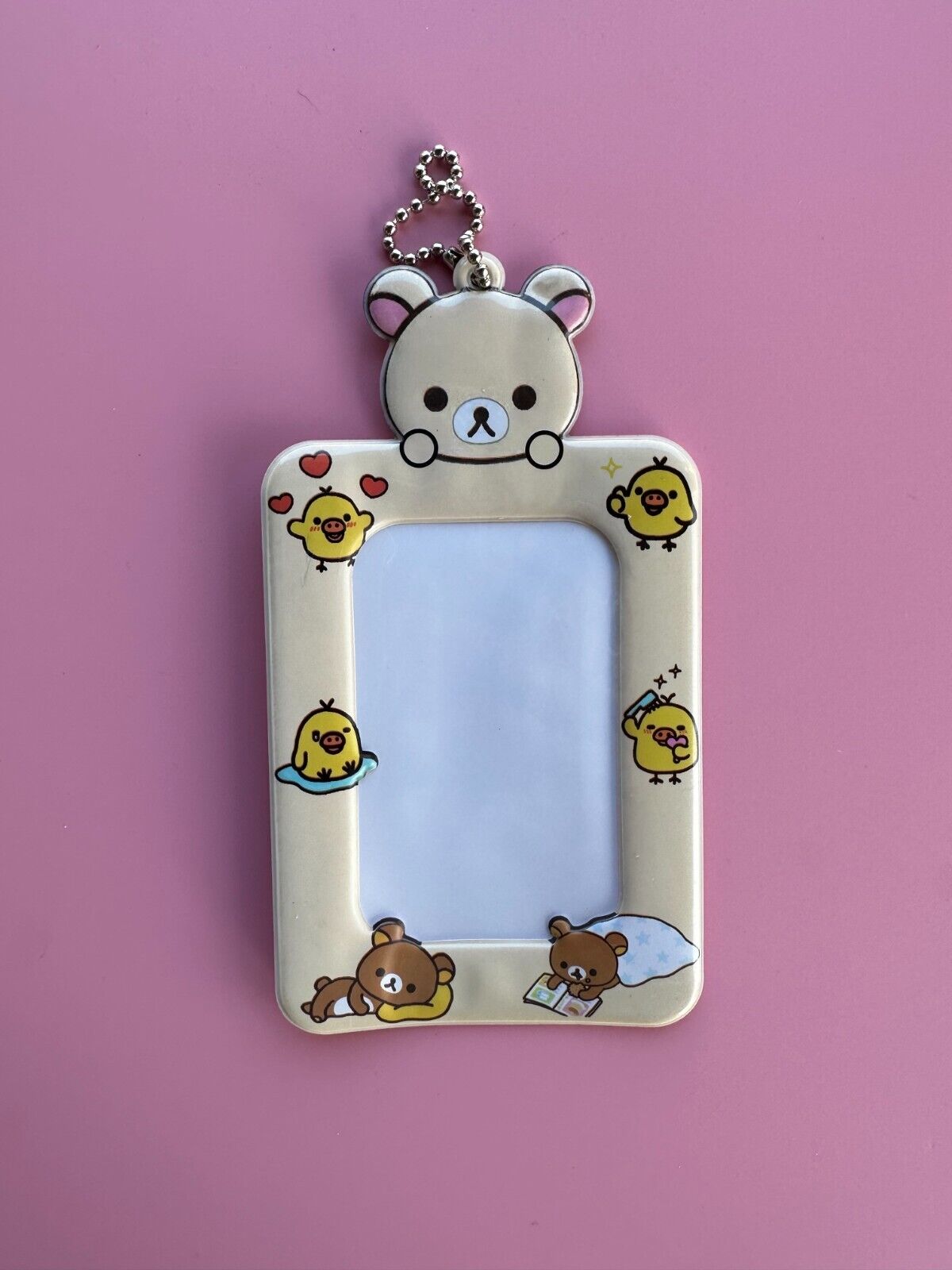 [US SELLER] OFFICIAL Rilakkuma Japan Character KPop Photocard Holder Keychain