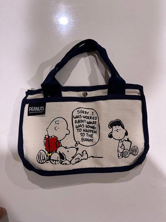 Blue Snoopy Canvas Hand Bag