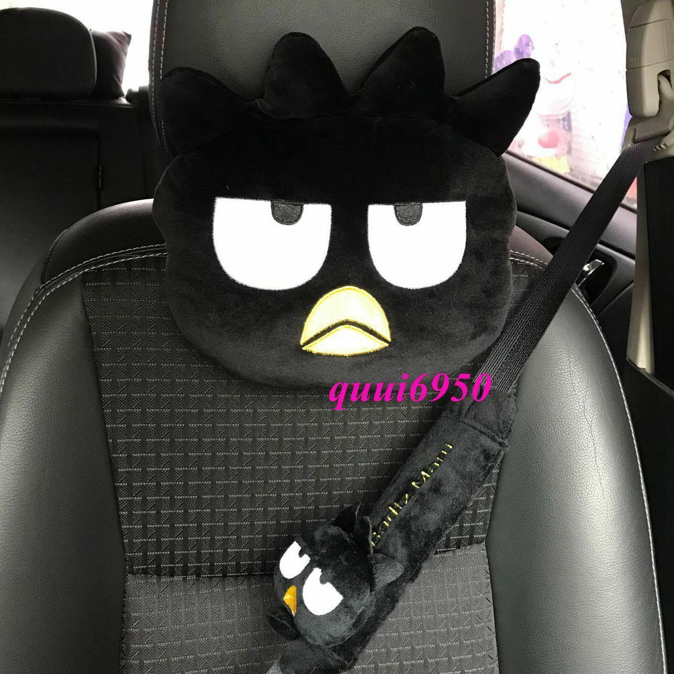 2pcs Cool Badtz Maru Auto Car Neck Pillow Headrest Seat Belt Cover Shoulder Pad