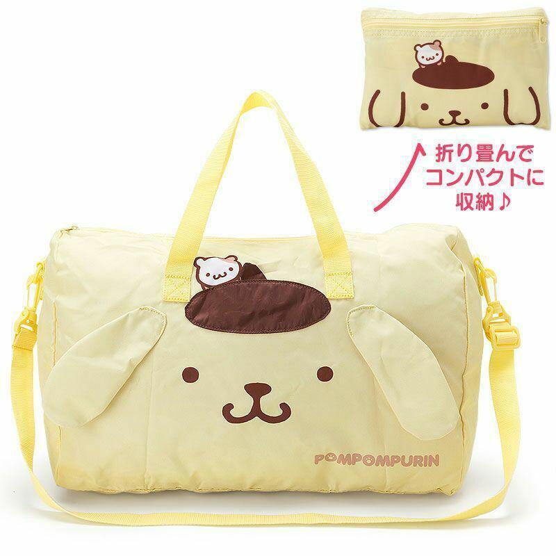 Women Girl Pompompurin Foldable Travel Luggage Trolley Tote Crossbody Duffle Bag