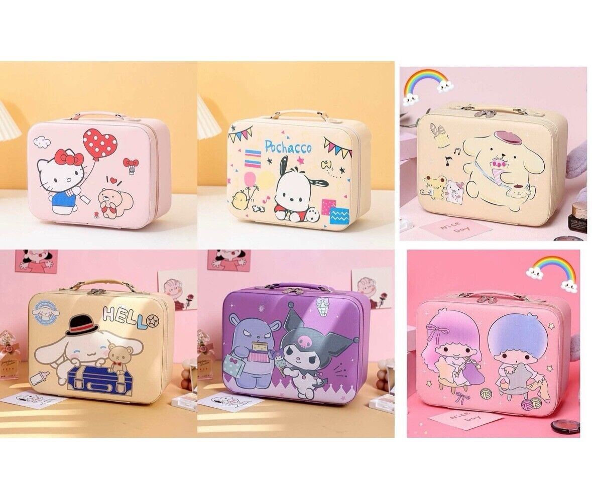 Kawai Sanrio Kuromi Large Capacity Cosmetic Bag Hard Portable Storage Box