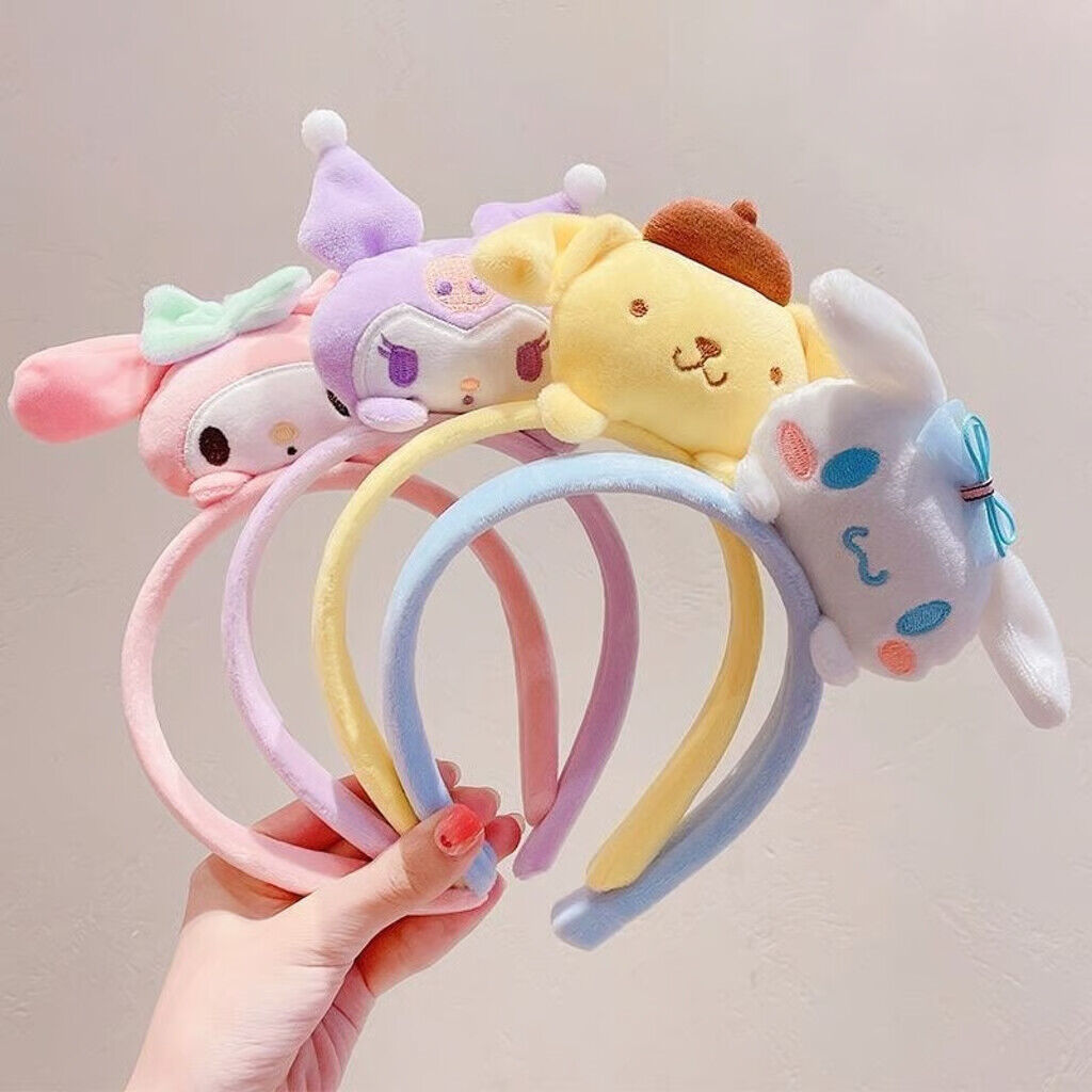 Sanrio Kuromi Cinnamoroll Pom Melody Headband Non Slip Elastic Hair Accessories