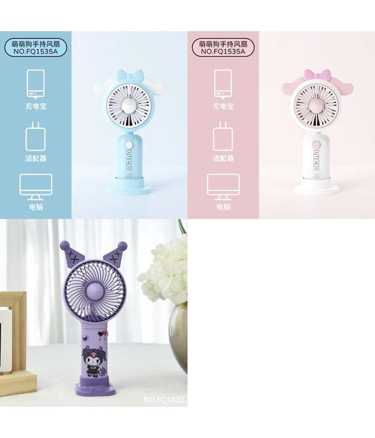 US Seller Kuromi Cinnamoroll My Melody USB Rechargeable Portable Mini Fan