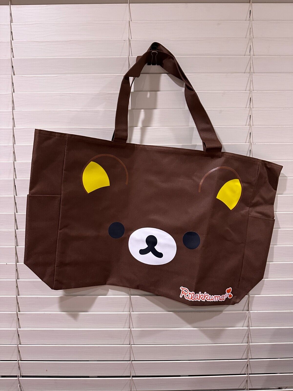 US Seller Brown Rilakkuma Zipper Canvas Tote Bag