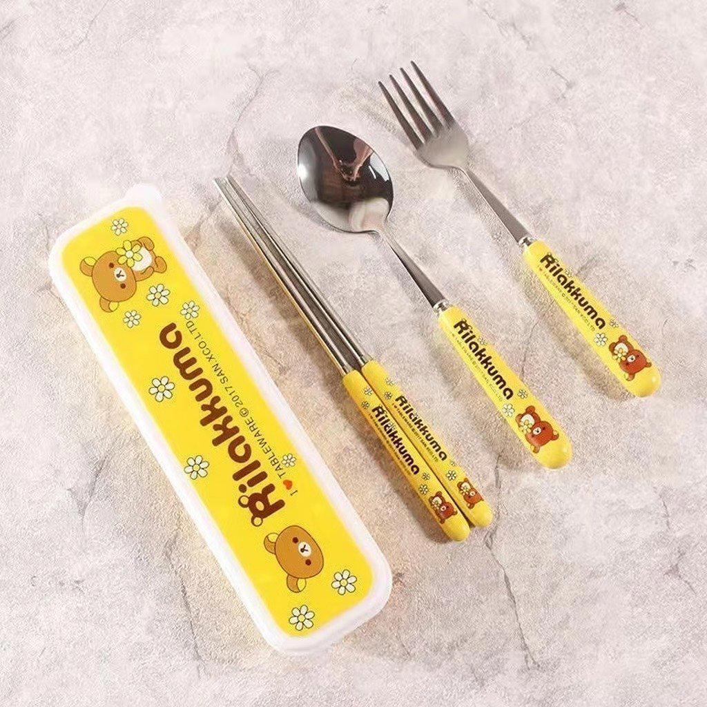 Rilakkuma stainless steel silverware set