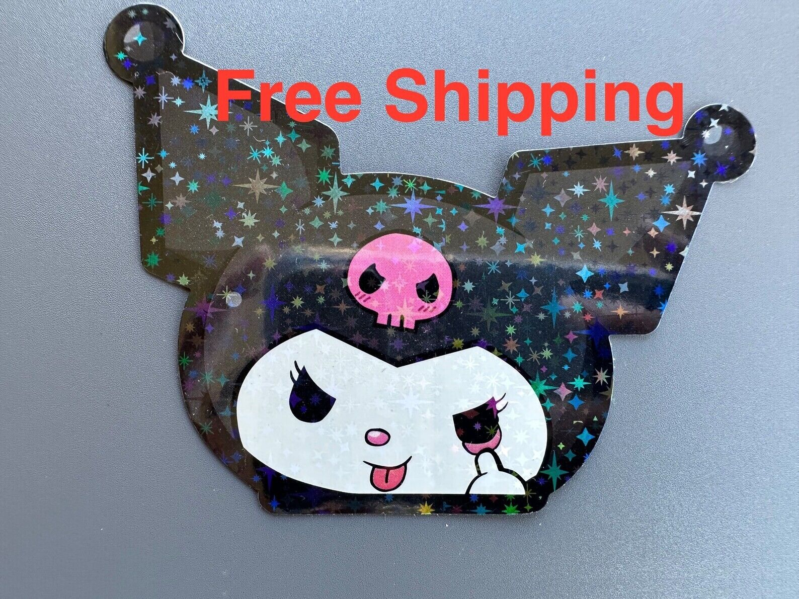 US Seller Glitter Kuromi Peeker Car Bottle Laptop Sticker | Vinyl Decal Sticker