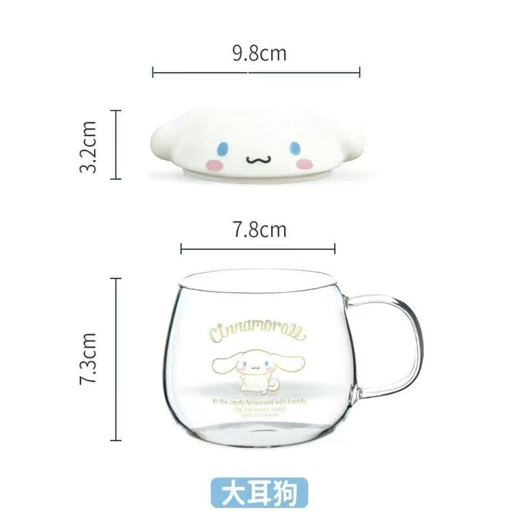 Sanrio Hello Kitty Kuromi Cinnamoroll Glass Cup/borosilicate glass mug