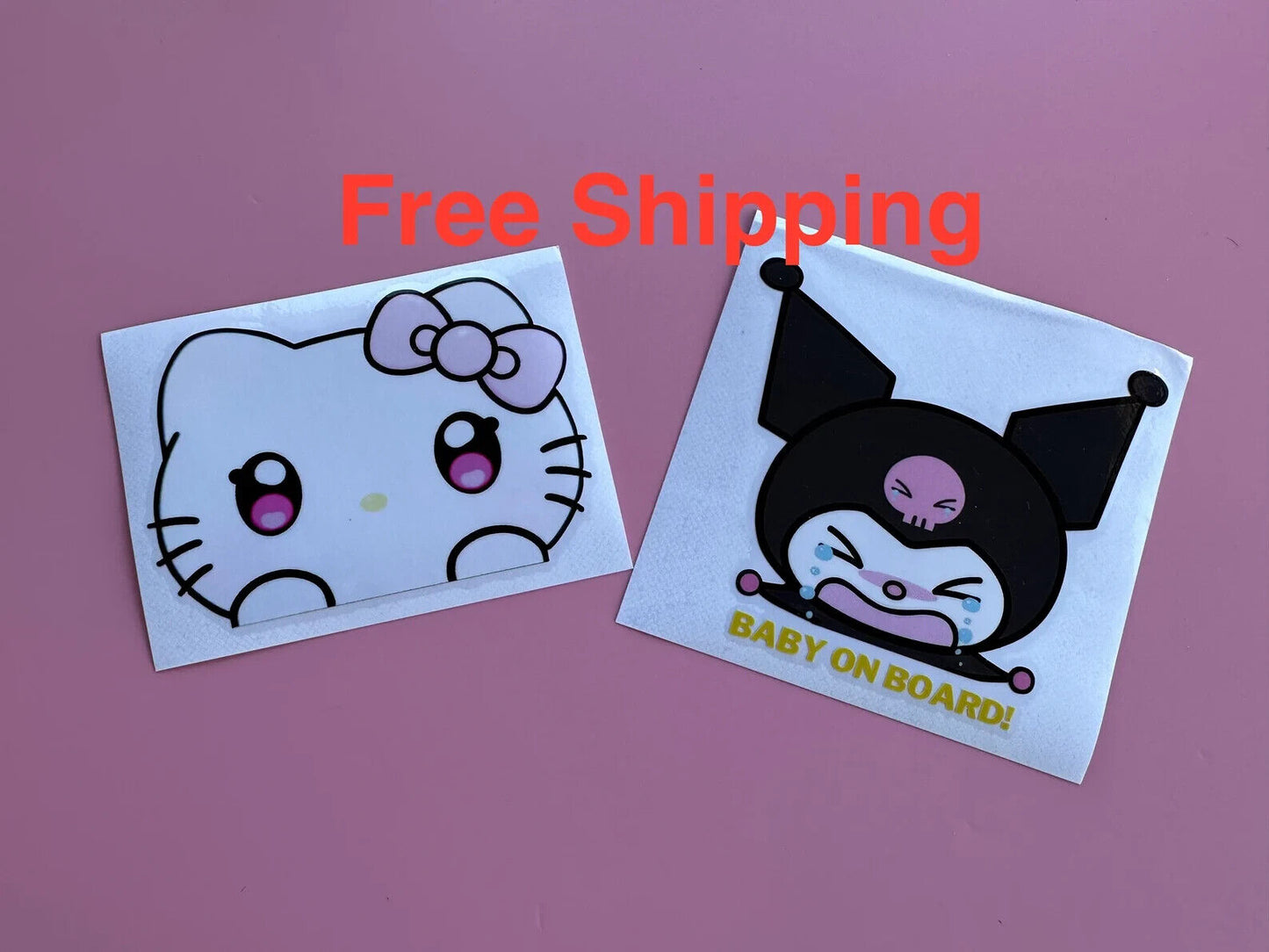 US Seller 2 Pcs Hello Kitty Kuromi Car Bottle Laptop Sticker Vinyl Decal Sticker