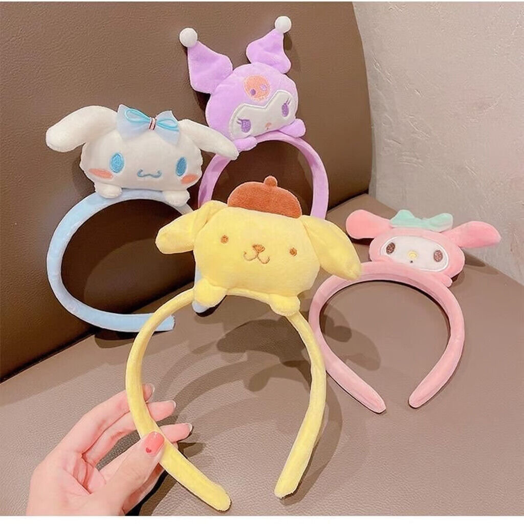 Sanrio Kuromi Cinnamoroll Pom Melody Headband Non Slip Elastic Hair Accessories