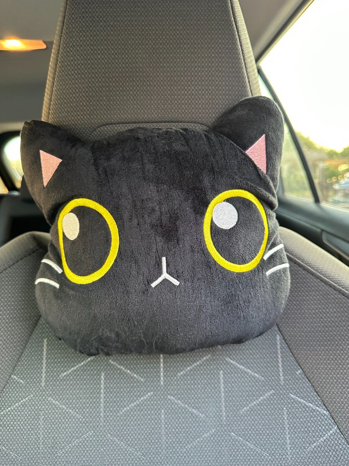 BLACK Sailormoon  Pillow Driving Car Seat Headrest Pillow with SEATBELT COVER