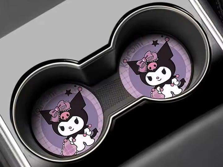 Kuromi 2pc Car Coaster Set