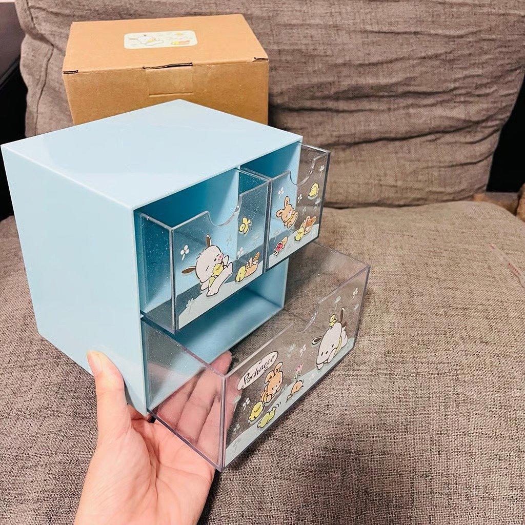 Pochacco storage box with 3 drawers