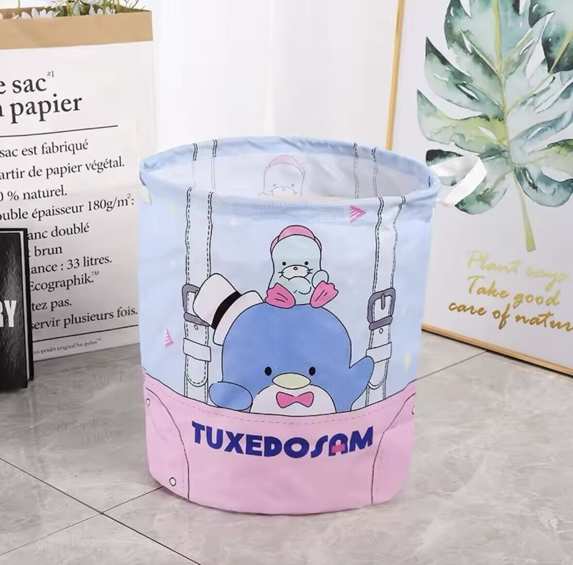 Sanrio Large Foldable Laundry Basket Hamper Dirty Clothes Storage Bin Bag