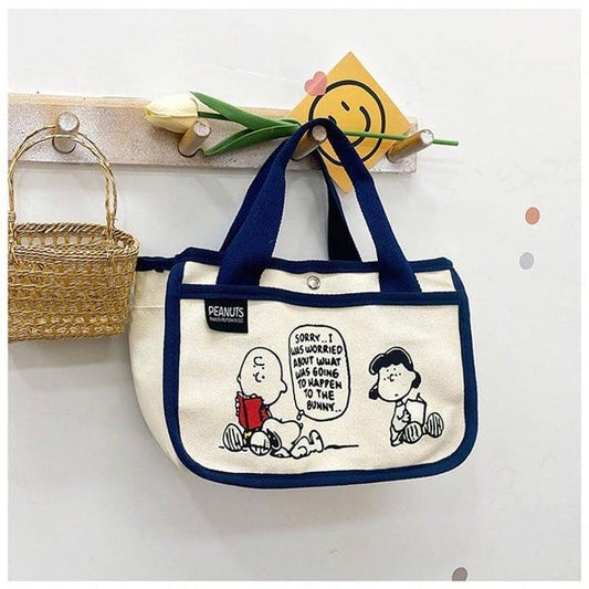 Blue Snoopy Canvas Hand Bag