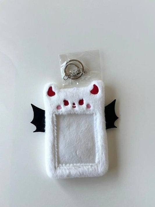 White Devil Kpop Fluffy Plushy Photocard Holder