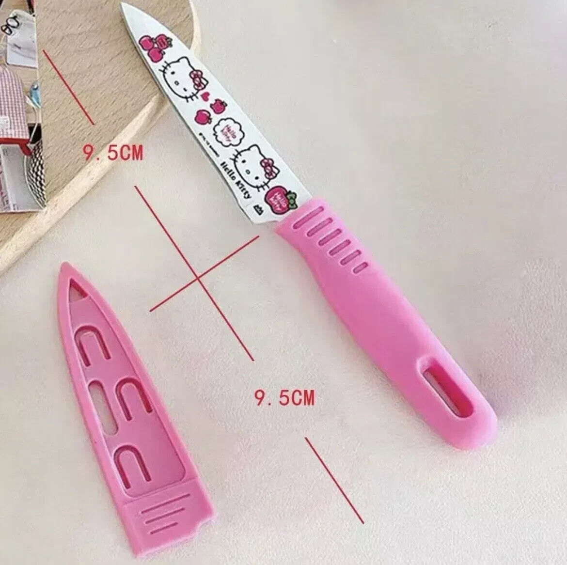 Hello Kitty 2PC Knife Set Serrated Blade Peeler Kitchen Accessory