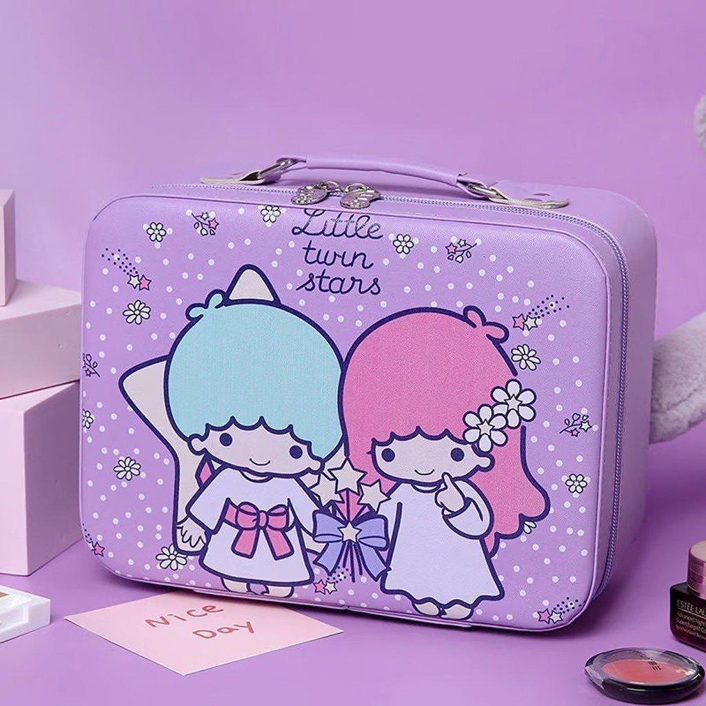 Little Twin Stars carrying makeup/cosmetic box dark pink