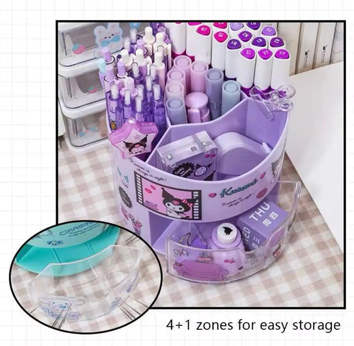 Purple  Kuromi Versatile rotating desk organizer/container