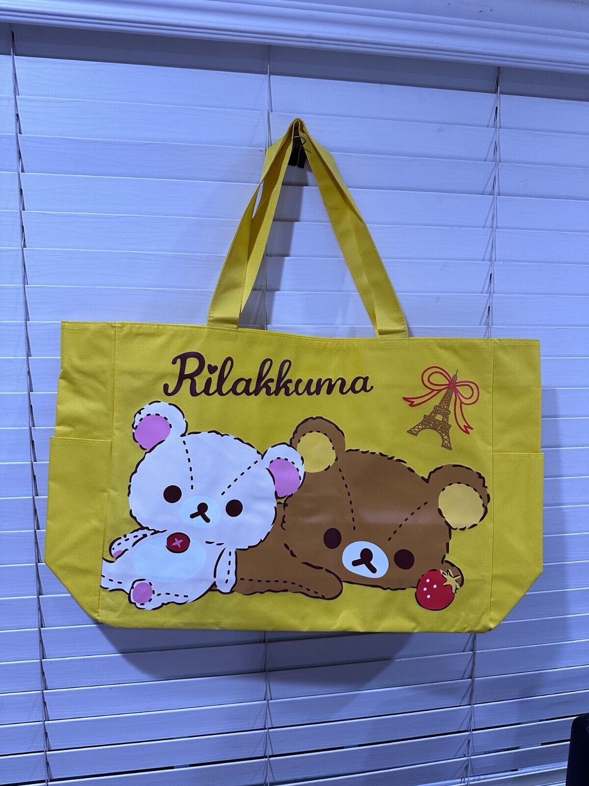 US Seller Rilakkuma Zipper Canvas Tote Bag