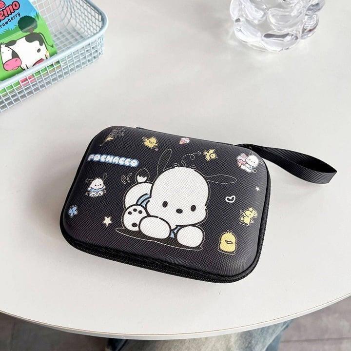 Black Pochacco carrying organizer zipper pouch