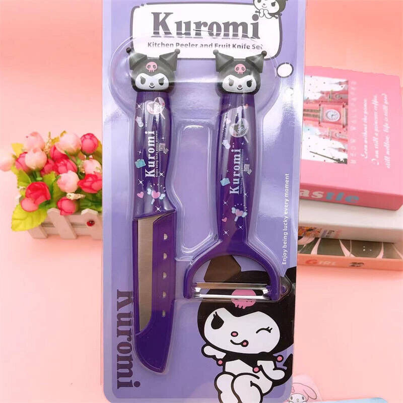 US Seller Kuromi Hello Kitty Cinnamoroll Melody Knife and Peeler set