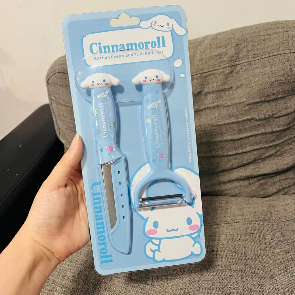 US Seller Kuromi Hello Kitty Cinnamoroll Melody Knife and Peeler set