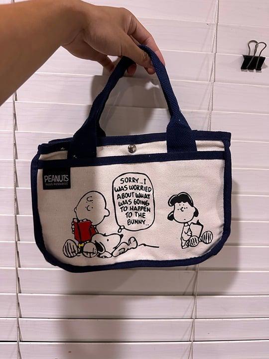 Blue Snoopy Canvas Hand Bag